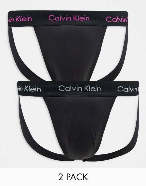 Calvin Klein - Set van 2 jockstraps in zwart 