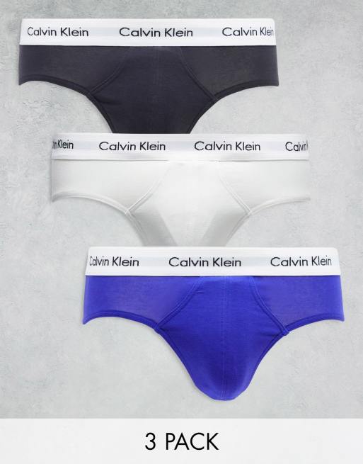 Calvin Klein - Set van 3 boxershorts in blauw, grijs en gebroken wit