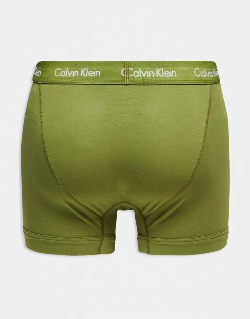 Calvin Klein - Set van 3 boxershorts in groen, beige en roestbruin, 3 van 4