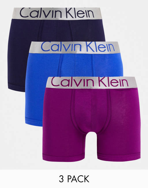 Calvin Klein - Set van 3 boxershorts in roze/zwart/blauw