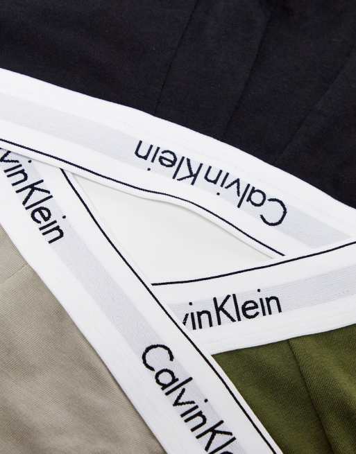 Calvin Klein - Set van 3 boxershorts in zwart, kaki en crème, 3 van 4