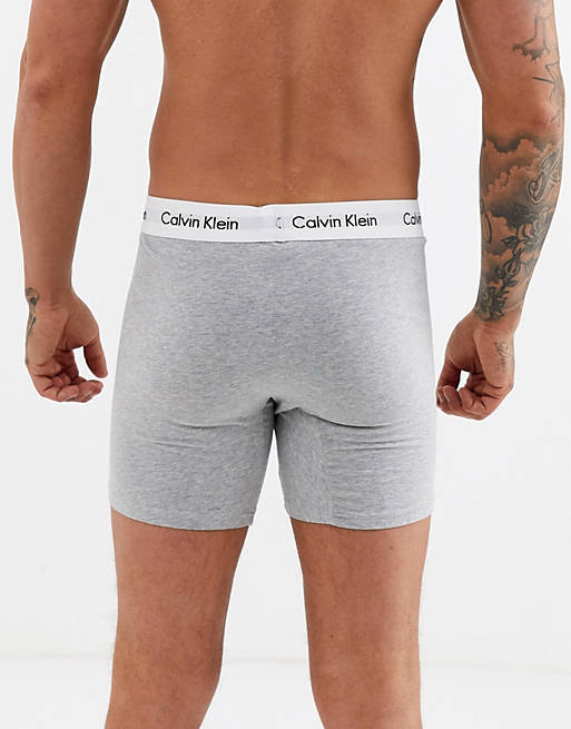 Voorwaardelijk deadline Gek Calvin Klein - Set van 3 boxershorts in zwart, wit en grijs | ASOS