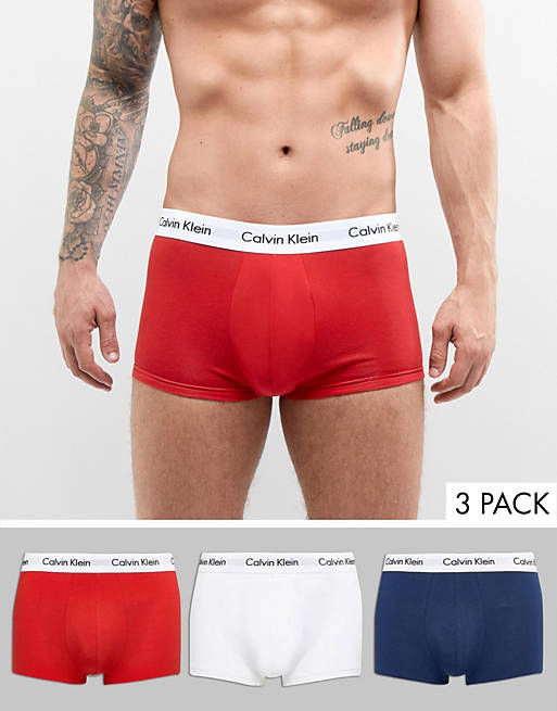 Calvin Klein - Set van 3 boxershorts met lage taille van stretchkatoen