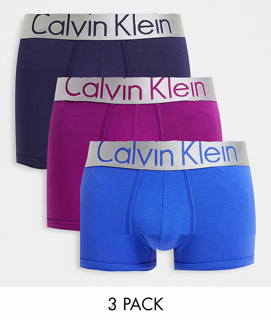 Calvin Klein - Set van 3 boxershorts met logo van stretchkatoen in verschillende kleuren-Meerkleurig