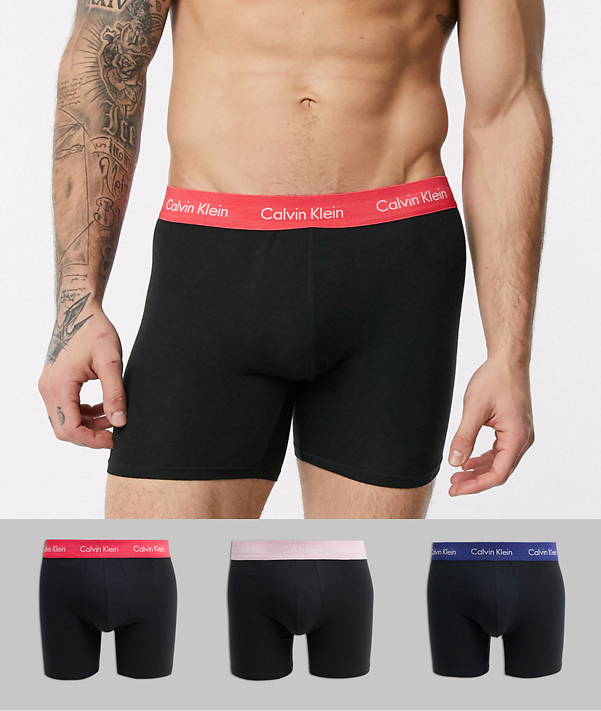 Calvin Klein - Set van 3 boxershorts van stretchkatoen-Zwart