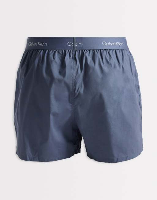 Calvin Klein - Set van 3 geweven boxershorts in roze, wit en antracietgrijs, 3 van 3