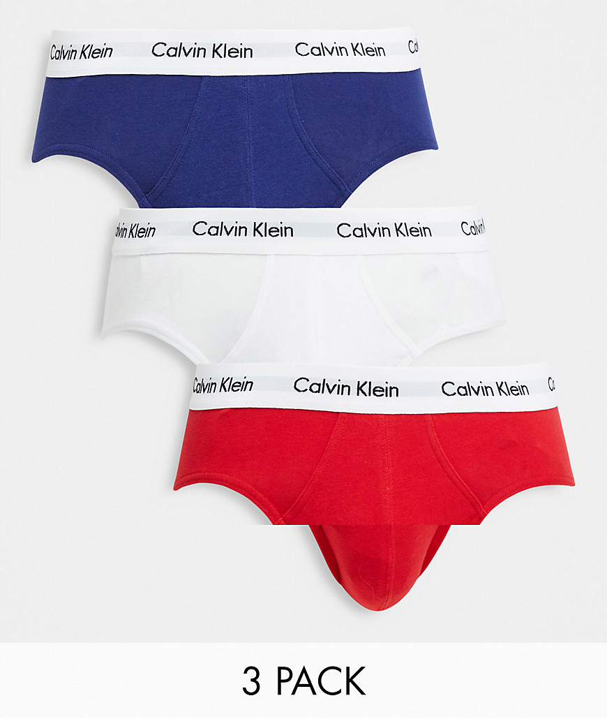Calvin Klein - Set van 3 hipster-onderbroeken met logo-tailleband in multi-Meerkleurig