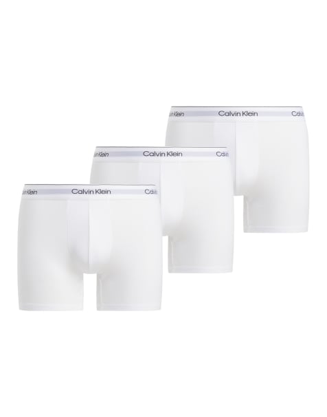 Calvin Klein - Set van 3 katoenen boxershorts met stretch in wit - view 1