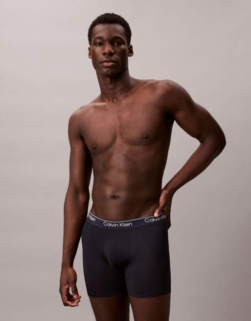 Calvin Klein - Set van 3 microstretch boxershorts in zwart/groenblauw/grijs, 2 van 3