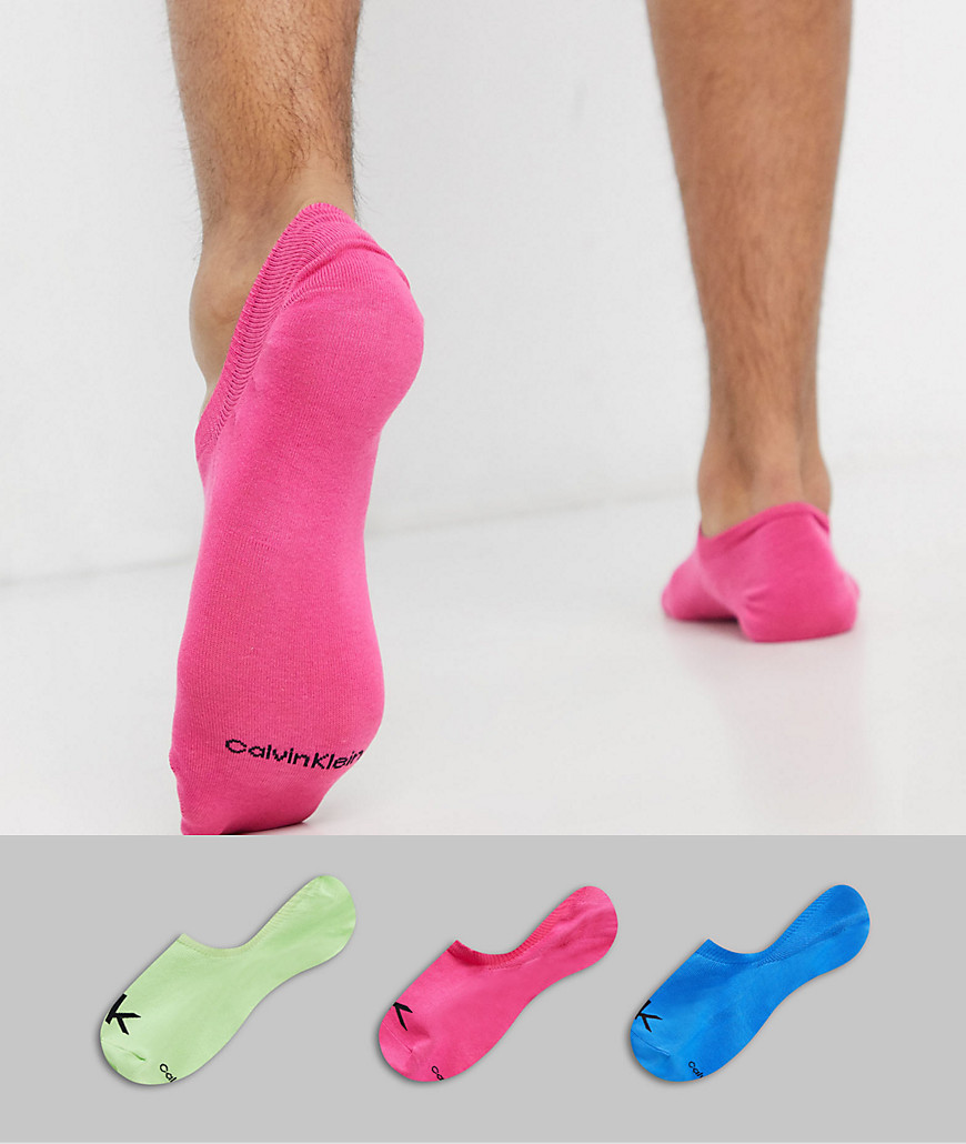 Calvin Klein - Set van 3 paar onzichtbare sokken met logo-Multi