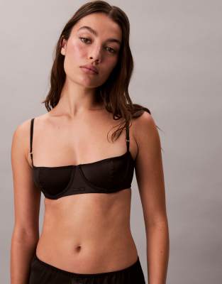 Calvin Klein - Sexy Satin - Balconette-BH in Schwarz
