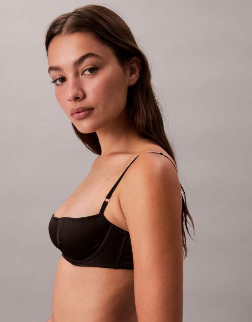 Calvin Klein – Sexy Satin – Balconette-BH in Schwarz, 2 von 4