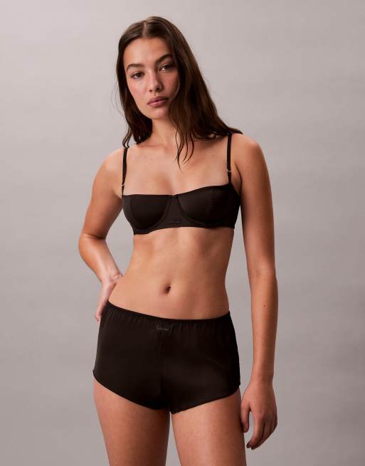 Calvin Klein – Sexy Satin – Balconette-BH in Schwarz, 4 von 4