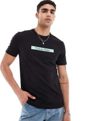 Calvin Klein Calvin Klein shadow box logo t-shirt in grey-Black
