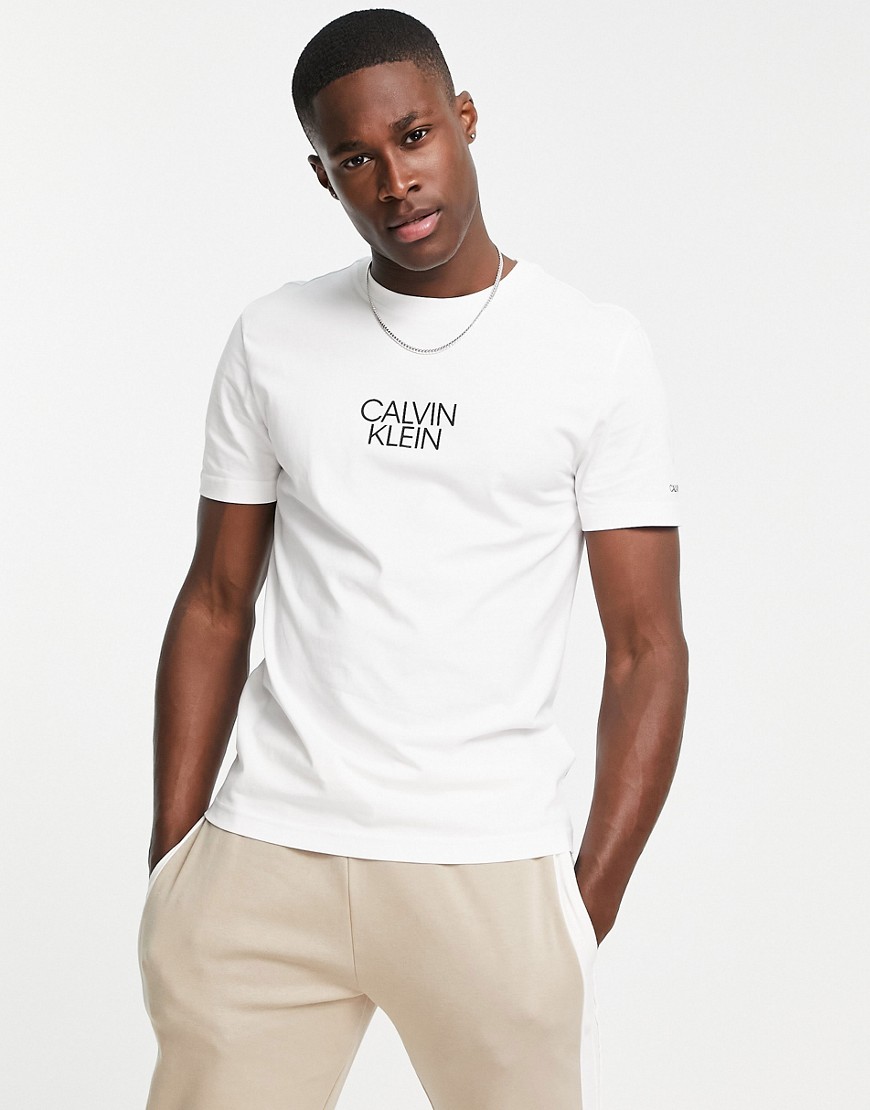 Calvin Klein shadow centre logo t-shirt in white