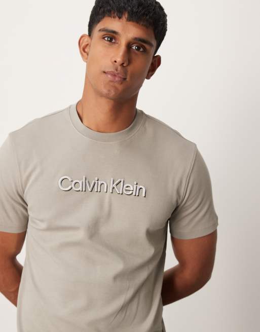 Calvin Klein shadow chest logo in sage green