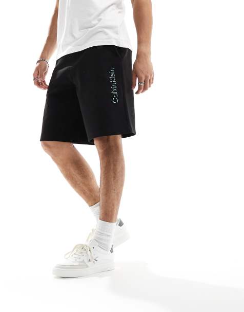 Calvin Klein shadow embossed logo jersey shorts in black - view 1