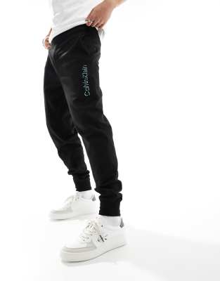 Calvin Klein shadow embossed logo joggers in black