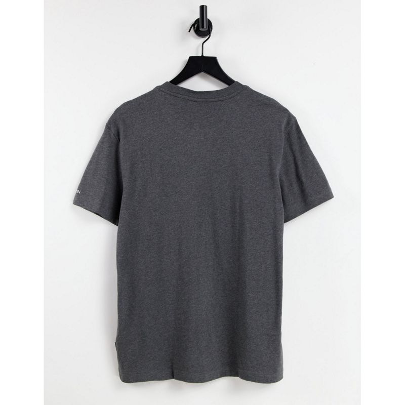 Designer OP8Ar Calvin Klein - Shadow - T-shirt grigio mélange scuro con logo centrale