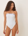 [Calvin Klein] Calvin Klein Shapewear bandeau bodysuit in light blue M LBLUE