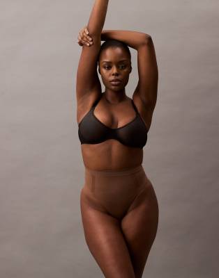 Calvin Klein Shapewear Extra Firm Secure Sculpt Thong In Brown