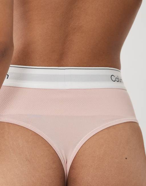 Calvin Klein Shapewear figi typu stringi z bawełny i modalu w jasnoróżowym kolorze, 3 z 4
