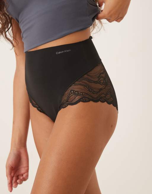 Calvin Klein – Shapewear – Figurformender Slip in Schwarz mit Spitze, 3 von 4