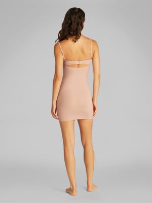 Calvin Klein Shapewear Firm Sculpted Stay Put Stretch Slip Dress In Neutral