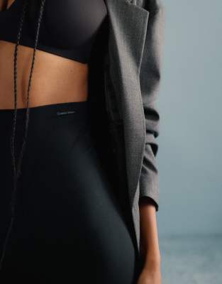 Calvin Klein Shapewear Firm Sculpted Stay Put Stretch Tummy Shorts In Black