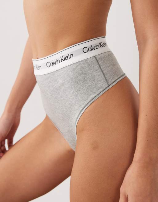Calvin Klein - Shapewear - Icon Cotton Modal - Slip in cotone e modal grigi con logo, 3 di 3