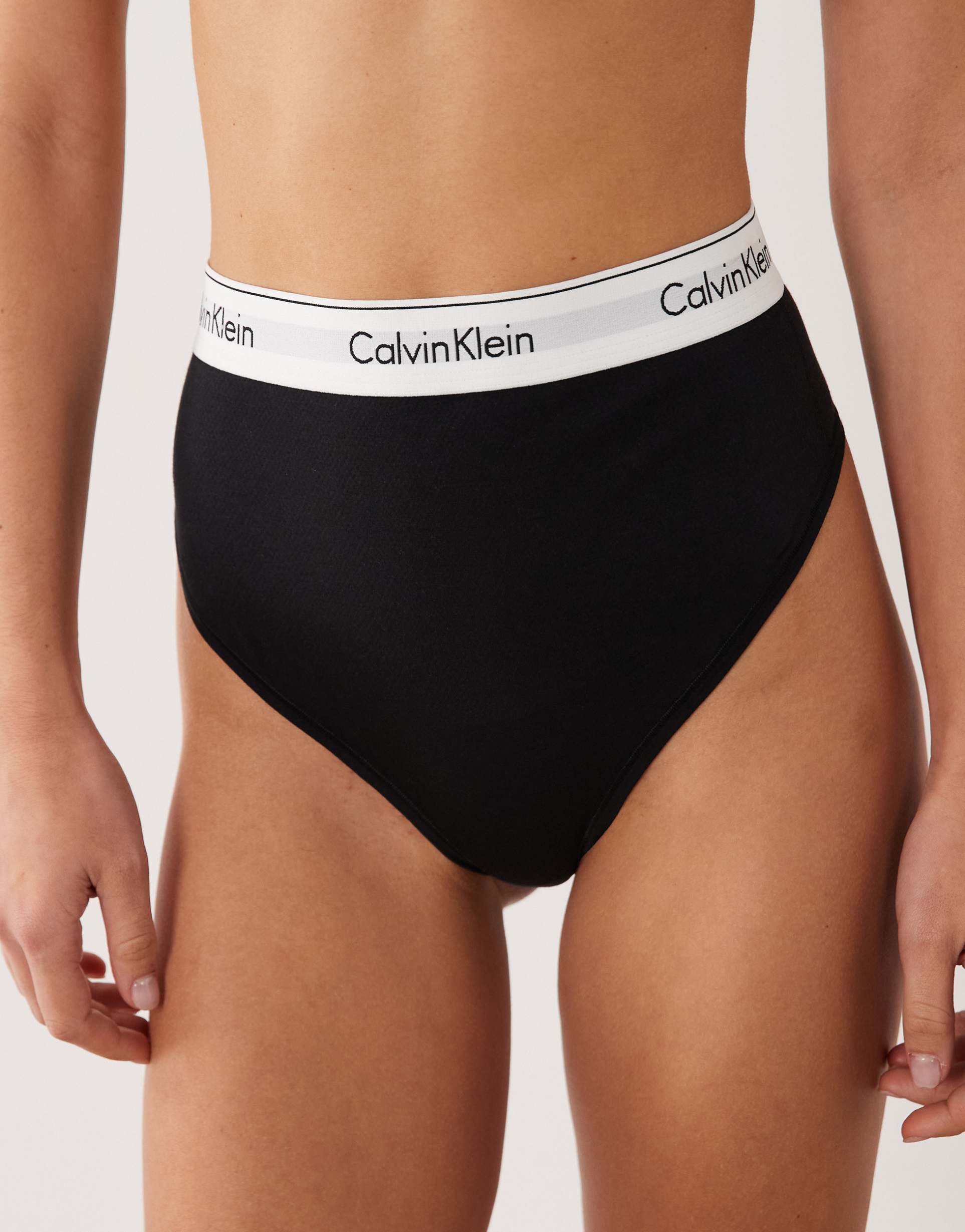 calvin klein shapewear icon cotton modal thong in black
