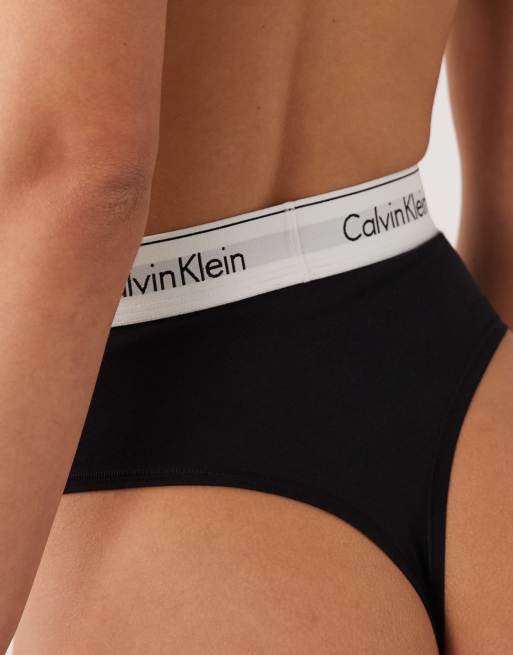 Calvin Klein Shapewear Icon Cotton Modal thong in black, 4 of 4