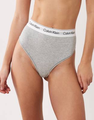 Calvin Klein Shapewear Icon Cotton Modal Thong In Gray