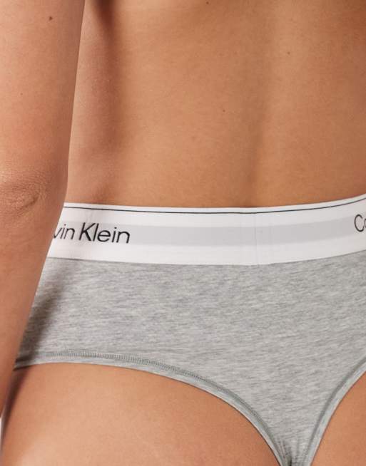 Calvin Klein Shapewear Icon Cotton Modal thong in grey, 4 of 4