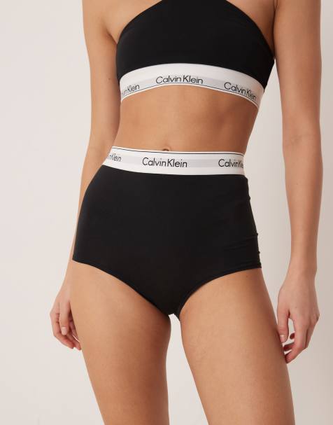 Calvin Klein Shapewear – Icon – Czarne figi z wysokim stanem z bawełny i modalu - view 1