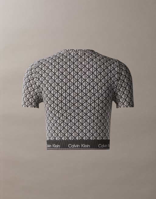 Calvin Klein - Shapewear - Kortærmet top med gennemgående print, 2 af 3