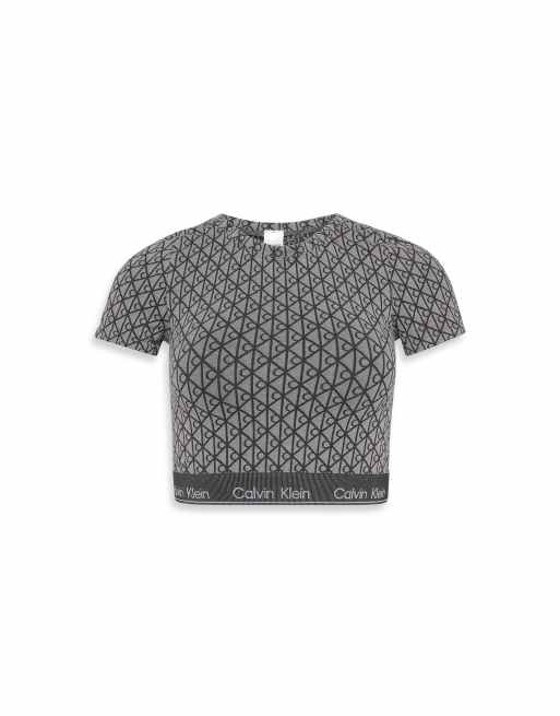 Calvin Klein - Shapewear - Kortærmet top med gennemgående print, 3 af 3