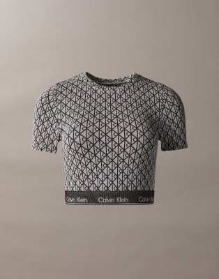 Calvin Klein - Shapewear - Kurzärmliges Oberteil mit Muster-Bunt