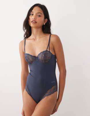 Calvin Klein Calvin Klein Shapewear lace body in navy