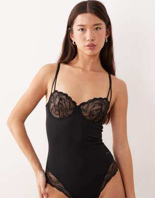 Calvin Klein Shapewear Lace Bodysuit In Black