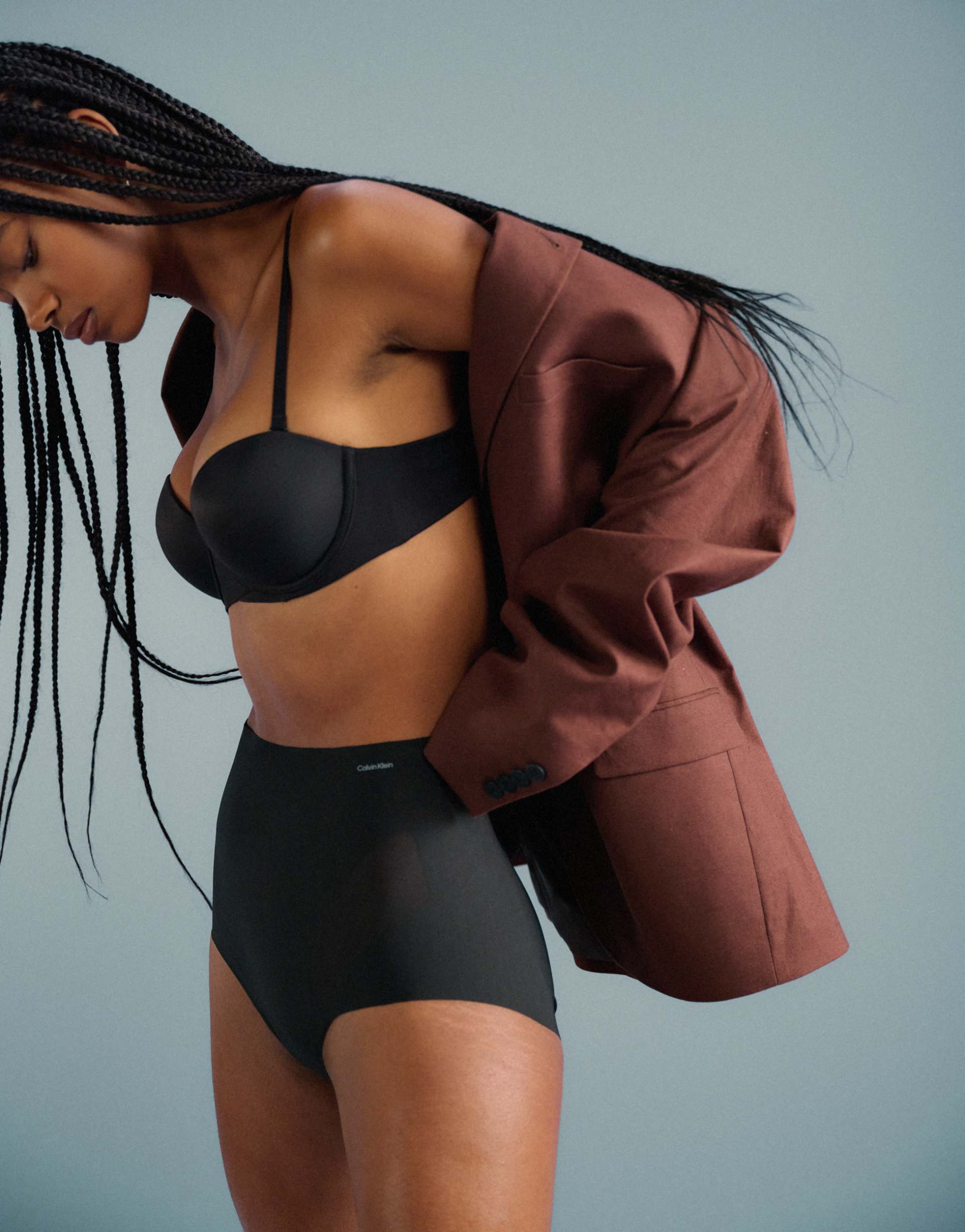 calvin klein shapewear sculpted stay put mesh briefs in black