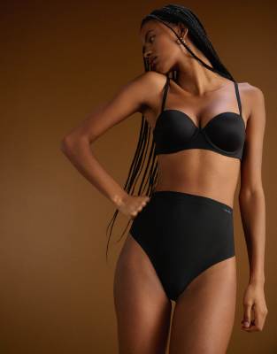 Calvin Klein Womens Perfectly Fit Full Coverage T Shirt Bra Invisibles Hipster Underwear In Black