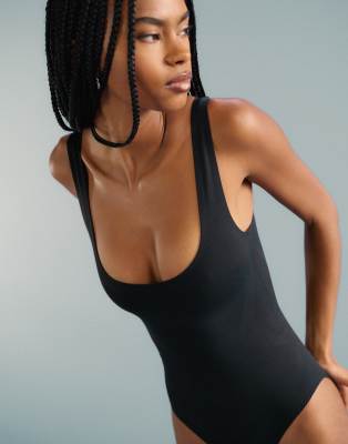 Shop Calvin Klein Shapewear Seamless Shaping Bodysuit In Black
