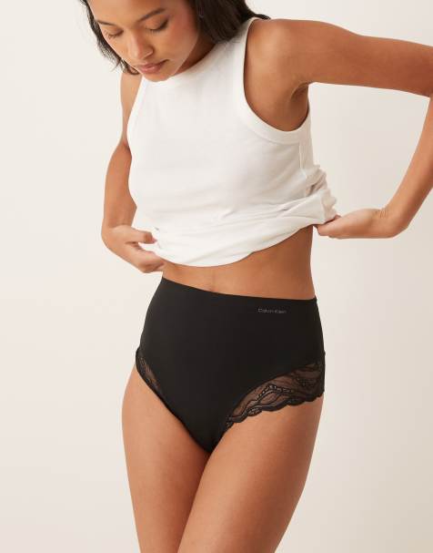 Calvin Klein - Shapewear Sensual - Perizoma in pizzo elasticizzato nero - view 1