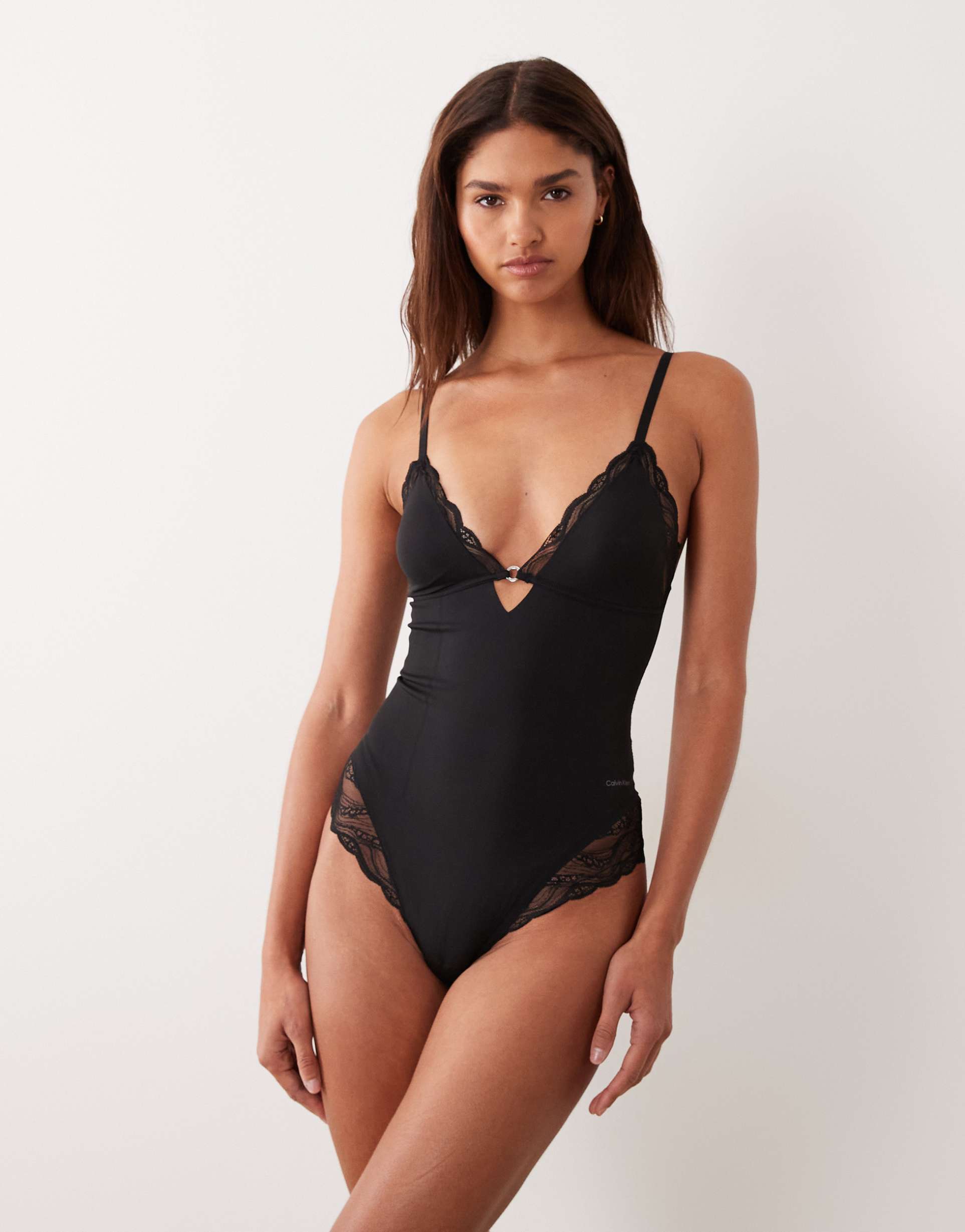 calvin klein shapewear sensual stretch lace bodysuit in black