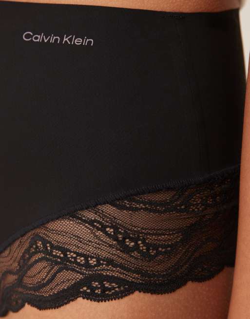 Calvin Klein Shapewear Sensual Stretch Lace thong in black, 2 of 4