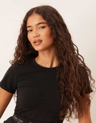 Calvin Klein Shapewear Short Sleeve Top In Black
