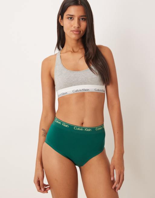 Calvin Klein - Shapewear - Slip a vita alta color verde bosco, 2 di 4