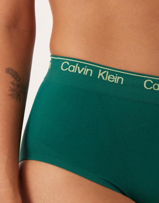 Calvin Klein - Shapewear - Slip a vita alta color verde bosco, 3 di 4