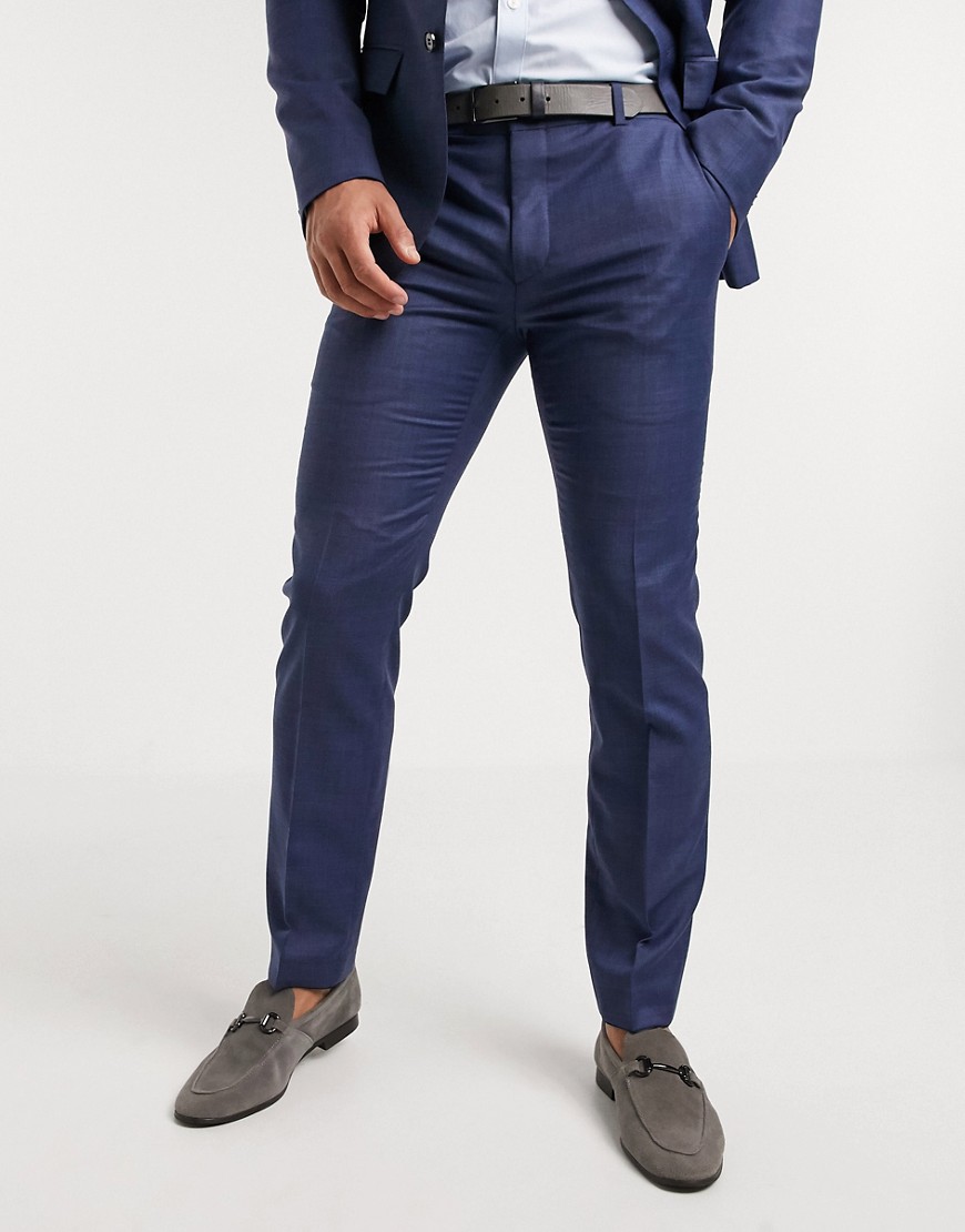 Calvin Klein Sharkskin stretch suit trousers-Blue